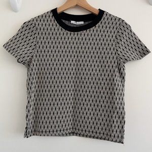 Zara Boho Embroidered Black/White Top